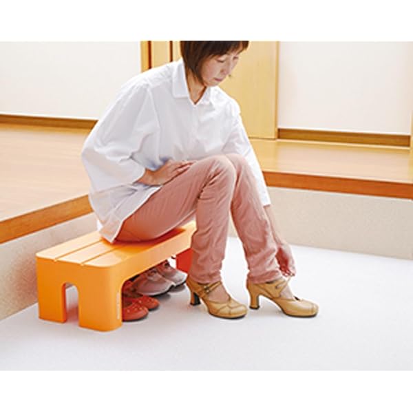 スプラウツLLC 楽天市場店のサンカ デコラステップ 踏み台 昇降ステップ台 オレンジ L 高さ20cm 広い足のせ部分と滑り止｜アングル2