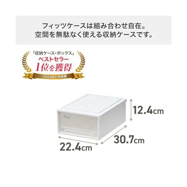 天馬(Tenma) 収納ボックス フィッツケース 小物収納 ホワイトクリア 幅22.4×奥行30.7×高さ12.4cm [2]