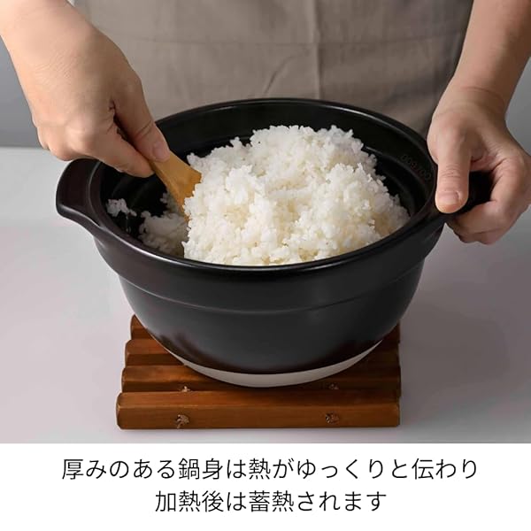 スプラウツLLC 楽天市場店のHARIO(ハリオ) フタがガラスのご飯釜 1~2合 中身が見える 耐熱ガラス ギフト プレゼント 日本製｜アングル3