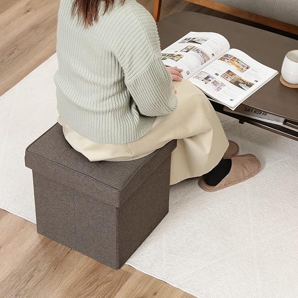 不二貿易 収納スツール 椅子 折りたたみ 収納ボックス 座れる オットマン 幅38×奥行38×高さ40 sproutsllc-10030901 スプラウツLLC 楽天市場店 サンプル画像2