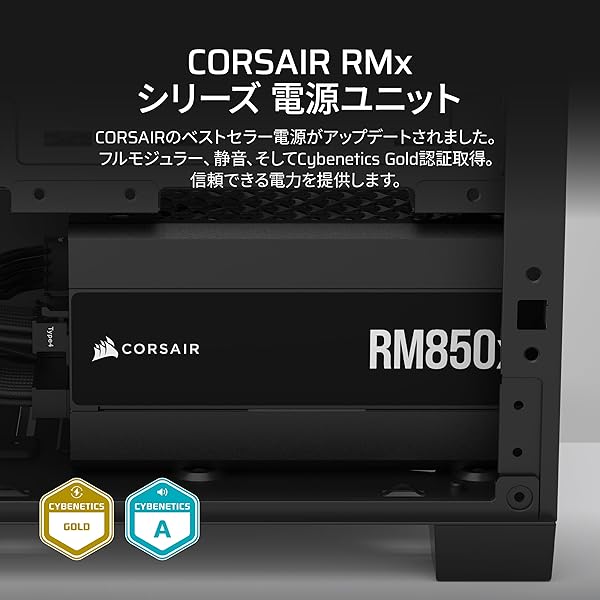 CORSAIR RM850x 2024年モデル PC電源ユニット 850W ATX3.1 PCIe5.1対応 80PLUS Gol...