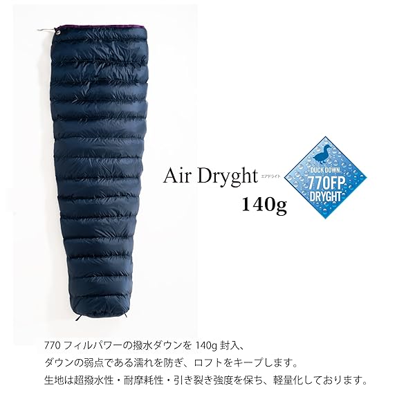 イスカ(ISUKA) エア ドライト 140 Air Dryght ダークネイビー 138331 本体サイズ : 70(肩幅)×180(全長)cm sproutsllc-10035528 スプラウツLLC 楽天市場店 サンプル画像3