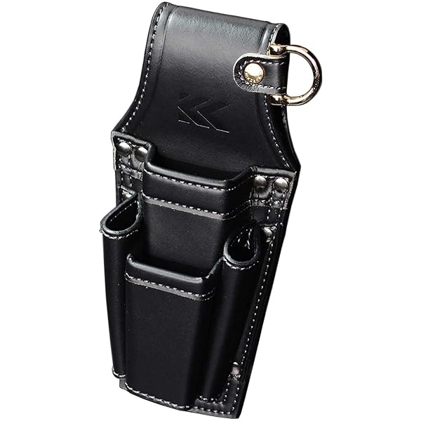 乐天商城 - フジ矢(Fujiya) ドライバーペンチホルダー2段 黒金 LIGHT PU LEATHER SERIES AH-72BG