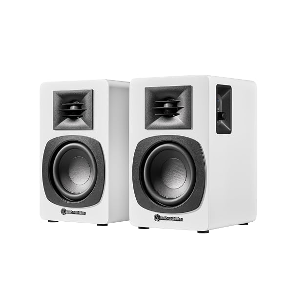 オーディオテクニカ AT-SP3X WH アクティブスピーカー ブックシェルフスピーカー レコードプレーヤー Bluetooth スピーカー ホワ