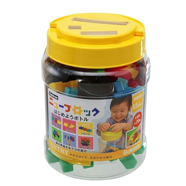 学研 Gakkenニューブロック はじめようボトル (対象年齢:1.5歳以上) ブロック 6種 20パーツ 83715