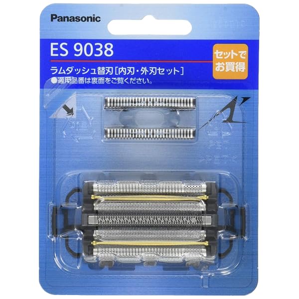 【正規品】パナソニック 替刃 メンズシェーバー用 セット刃 ES9038ブランドパナソニック(Panasonic)色ブラックモデルES9038商品説明【商品概要】メーカー正規品交換目安:外刃 1年/内刃 2年外刃は使い始めから約1年、内刃は約2年が経ったら、替え時です。刃の数:3ブランド名 :パナソニック(Panasonic)【商品説明】【商品詳細】ブランド：パナソニック(Panasonic)商品種別：メンズシェーバー替刃商品名：【正規品】パナソニック 替刃 メンズシェーバー用 セット刃 ES9038製造元：パナソニック(Panasonic)商品番号：ES9038発売日：2019年09月01日色：ブラック【当店からの連絡】【配送について】当店では複数の物流拠点から発送しております。外装箱が提携配送センターのものである場合がございますが、品質に問題はございません。あらかじめご了承ください。