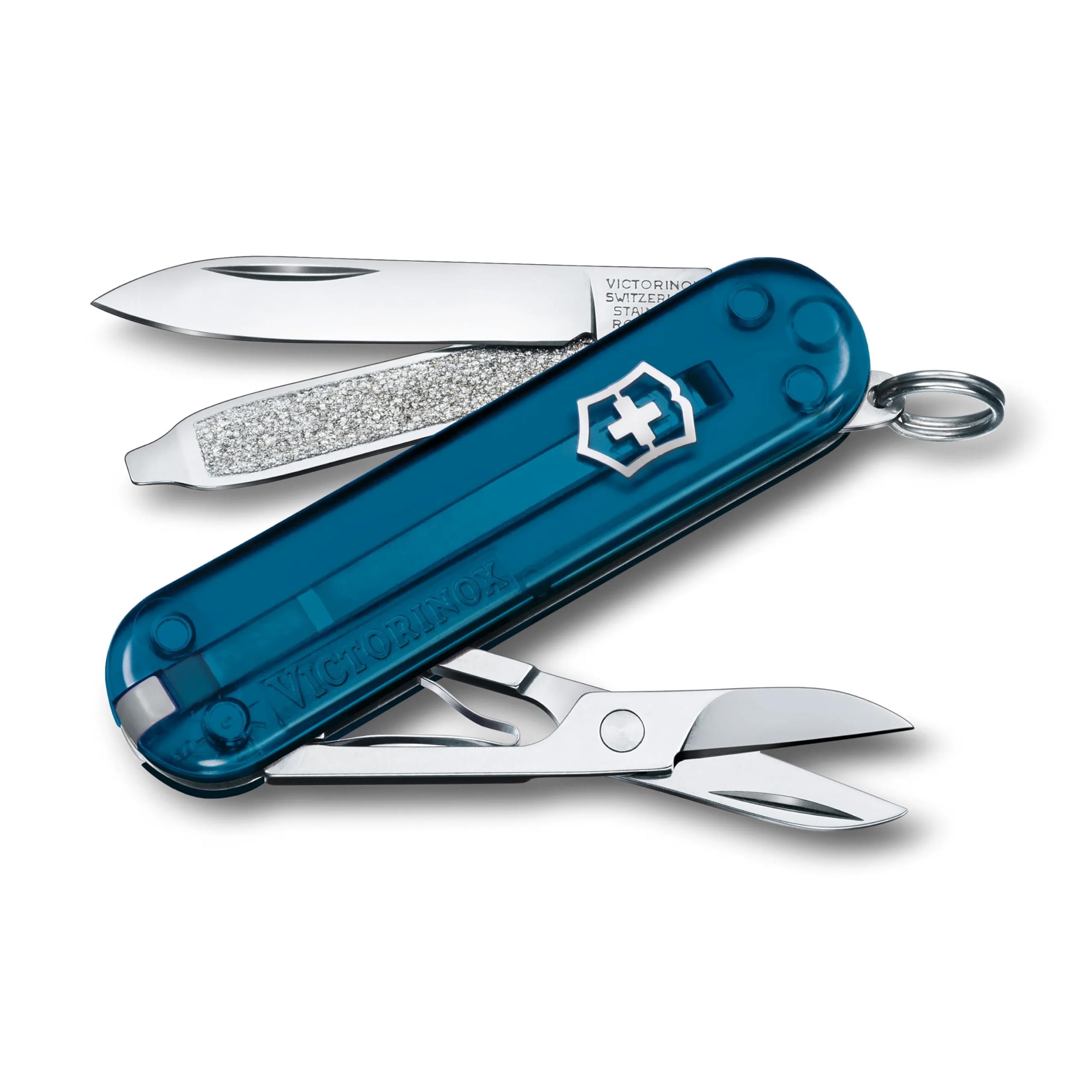 VICTORINOX(ビクトリノックス) クラシック SD クラシックカラーズ Sky High スイス・アーミーナイフ 多機能 ナイフ 防災グッズ アウトドア キャンプ はさみ マイナスドライバー付き つめやすり 7機能を搭載したスイス製マルチツール 小型 コンパクト プレゼント ギフト 十徳ナイフ 【国内正規品】 0.6223.T61GブランドVICTORINOX(ビクトリノックス)色モデル0.6223.T61G商品説明【商品概要】カラー: Sky High (Tスカイブルー)本体サイズ:（幅×高さ×全長):18 x 9 x 58 mm/重さ: 21 g7機能: スモールブレード(小刃)、はさみ、つめやすり、マイナスドライバー(小)、トゥースピック(つまようじ)、ピンセット、キーリング素材: ステンレススチール、セリドール樹脂画像の色味はご覧になる環境(PCモニターやスマホ画面、ブラウザ等)や撮影時の光加減等により、実際の商品色味と若干異なる場合がございます。また各商品の色/商品名はカラーチャートに着想を得たイメージネームであり、実際の色見本カラーネームに必ずしも合致するものではありません。予めご了承下さい。【商品説明】【商品詳細】ブランド：VICTORINOX(ビクトリノックス)商品種別：マルチツール商品名：VICTORINOX(ビクトリノックス) クラシック SD クラシックカラーズ Sky High スイス・アーミーナイフ 多機能 ナイフ 防災グッズ アウトドア キャンプ はさみ マイナスドライバー付き つめやすり 7機能を搭載したスイス製マルチツール 小型 コンパクト プレゼント ギフト 十徳ナイフ 【国内正規品】 0.6223.T61G製造元：VICTORINOX(ビクトリノックス)商品番号：0.6223.T61G商品内容：30g【当店からの連絡】【配送について】当店では複数の物流拠点から発送しております。外装箱が提携配送センターのものである場合がございますが、品質に問題はございません。あらかじめご了承ください。