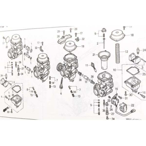 Rakuten - CB1300SF(SC40) キャブレターガスケットセット　(キャブレターO/H用パッキンセット)　1台分　図中(1番) 16010-MAZ-000　4個　 　　 103K16010MAZ000X4