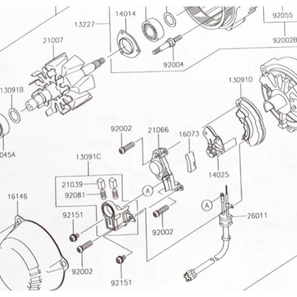 ZRX1200 DAEG(ZRT20D)　レギュレーター (レギュレター　ボルテージレギュレーター)　図中(21066番)　21066-1076 1280k-21066-1076
