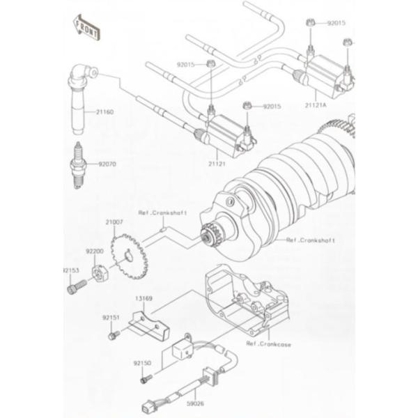 Rakuten - ZRX1200 DAEG(ZRT20D)　イグニッションコイル　1台分　図中(21121番＆21121A番)　21121-0043　21121-0044 1287K-21121-0043-21121-0044