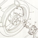 XJR1300(RP01J) リヤハブダンパー(ハブダンパーゴム リアハブダンパー) 1台分 図中(5番) 4KG-25364-00 1379K-4KG-253...