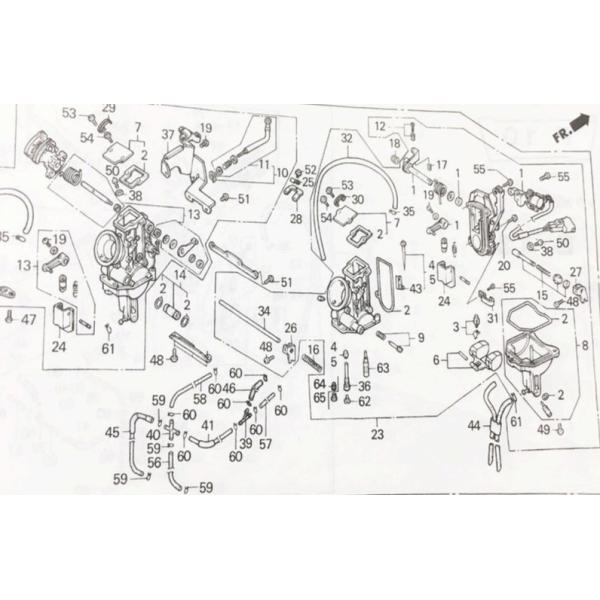 NSR250R(MC21) キャブレターオーバーホール用パッキンセット図中(2番) 16010-KM9-505 2個 (16010-KM4-024より品番統一) 17K16010KM9505X2