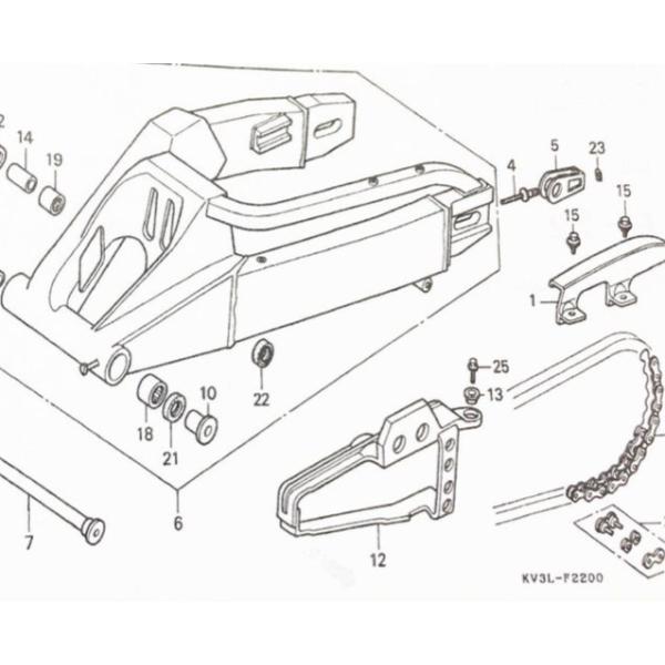 NSR250R(MC21)　チェーンスライダー図中(12番)　52170-KV3-830　1個 18K52170KV3830