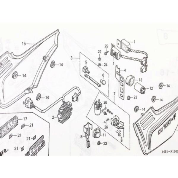 CB750FB/FBB(�ܥ�ɡ���2)FC/F2C(����ƥ���)���쥮��졼�ȥ쥯���ե����䡼ASSY(�쥮��쥿��)������(2��)��31600-MA6-000...
