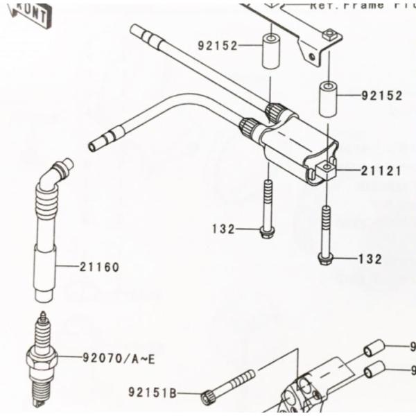 Rakuten - W650(EJ650A)　イグニッションコイル　図中(21121番)　21121-1283　 388K21121-1283