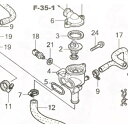 CBR1000RR(SC57) 車体番号SC57-1099999まで(2004年モデルまで) ウーターテンプレチャーセンサー&ワッシャ 図中(18番&21番) ...