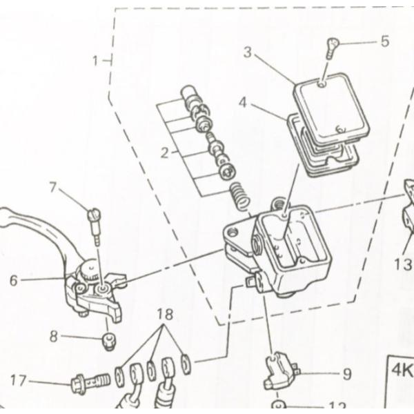 Rakuten - XJR1200/R(4KG)　フロントマスターシリンダーインナーキット　図中(2番)　4K0-W0041-50 672K4K0-W0041-50