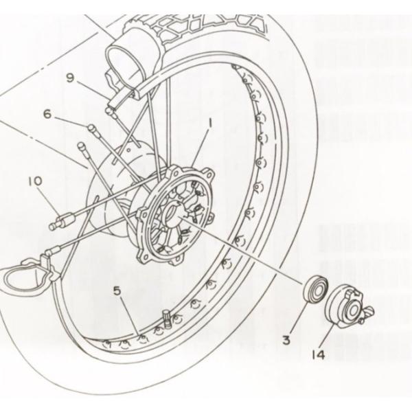 ビラーゴ250(3DM)　車体番号3DM-056101～　スピードメーターギアボックス(メーターギヤ)　図中(14番)　4DN-25190-02　(4DN-25190-01より品番統一) 715K4DN-25190-02