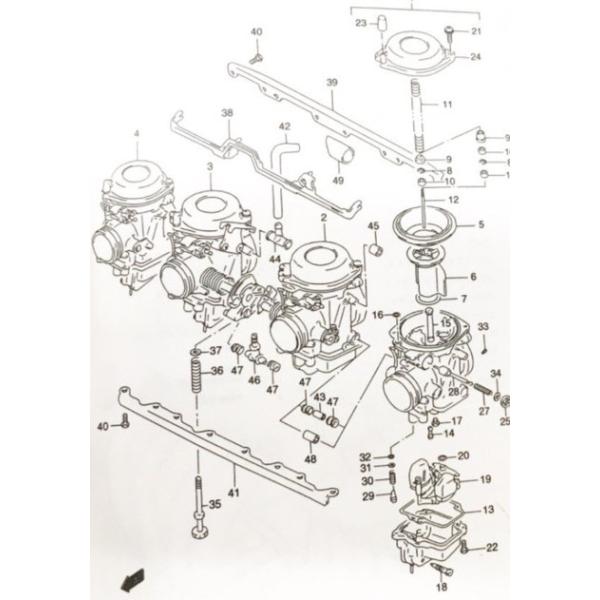 Rakuten - インパルス400(GK79A)　フロートアッシ　フロートチャンバーガスケット　1台分 図中(19＆13番)　13250-46D00　13258-44B00　各4個 897K-13250-46D00X4-13258-44B00X4