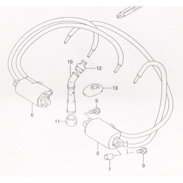 イナズマ400(GK7BA)　イグニッションコイル　1台分　図中(5＆6番)　33410-03F00　33420-03F00　 943K-33410-03F00-33420-03F00