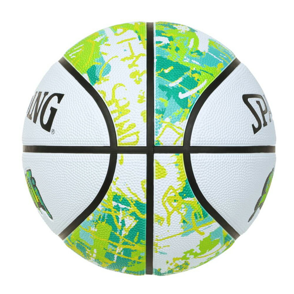 85-266J SPALDING グラフィティ グリーン×イエロー ラバー 7号球 ｜ 正規品 スポル...