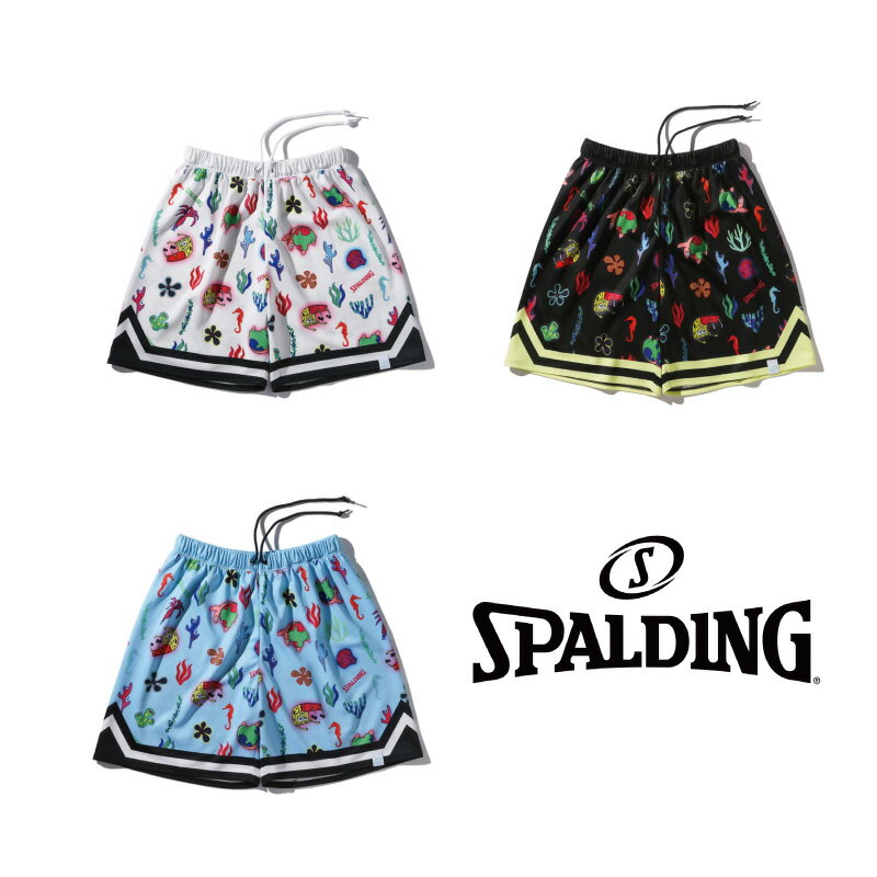 乐天商城 - SJP25183S SPALDING ジュニア ジャージーショーツ スポンジボブ アンダーザシー ｜ 正規品 スポルディング バスケットボール バスケ メンズ レディース 男性 女性 ユニセックス 男女兼用 おしゃれ オシャレ