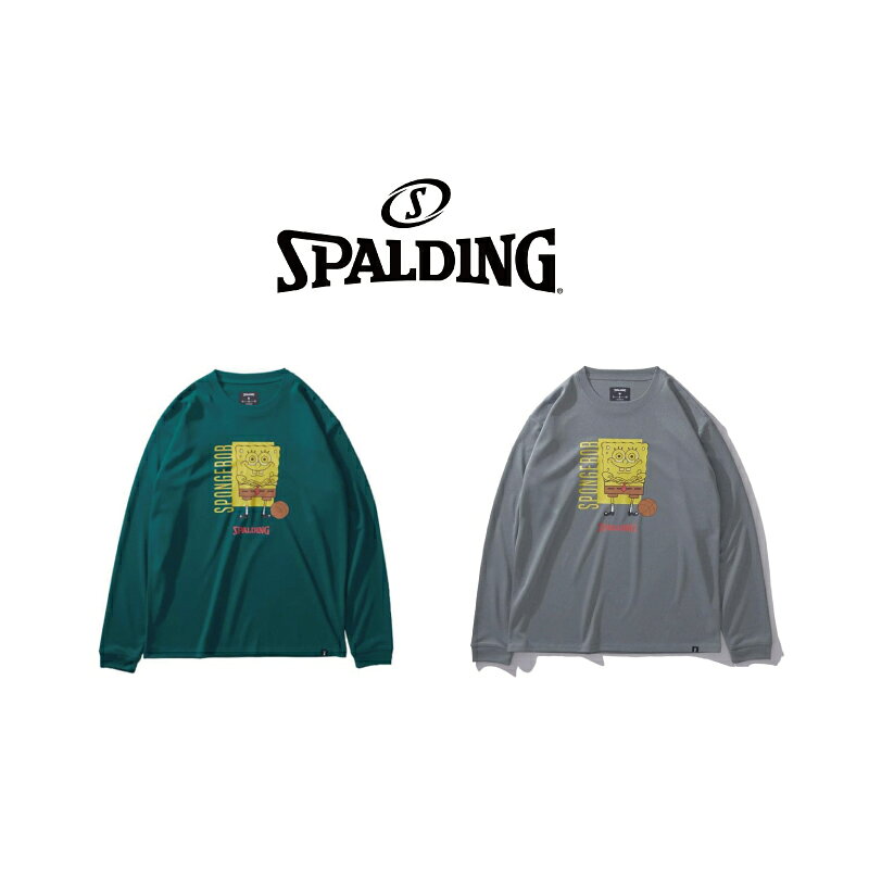 乐天商城 - SMT24142S SPALDING ロングスリーブ Tシャツ スポンジ・ボブ バスケットボール フリーク ｜ 正規品 スポルディング バスケットボール バスケ Long Sleeve T-shirt メンズ レディース 男性 女性 ユニセックス 男女兼用 おしゃれ オシャレ