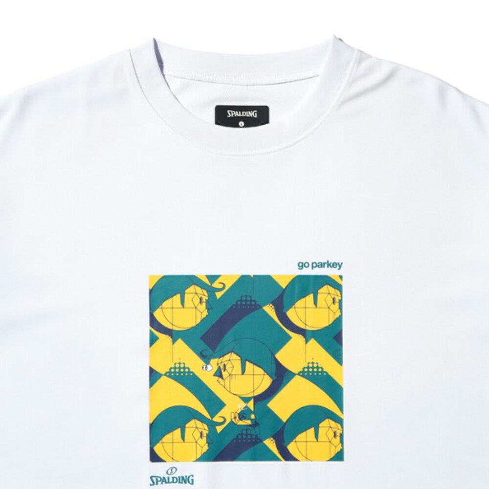 スポーツ倉庫のSMT25052 SPALDING Tシャツ ゴーパーキー エドガワ プレイ グラウンド ｜ 正規品 スポルディング バスケットボール バスケ T-shirt メンズ レディース 男性 女性 ユニセックス 男女兼用 おしゃれ オシャレ｜アングル2