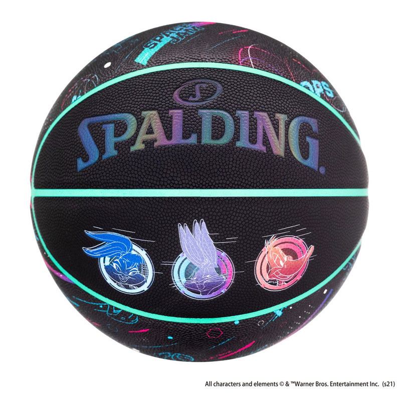 77-121Z スペース・ジャム ア・ニュー・レガシー ブラック 7号球 合成皮革 | 正規品 SPALDING スポルディング バスケットボール バスケ 7号 屋外 外用 屋内 室内 バッグス・バニー ローラ・バニー ダフィー・ダック 店長オススメ