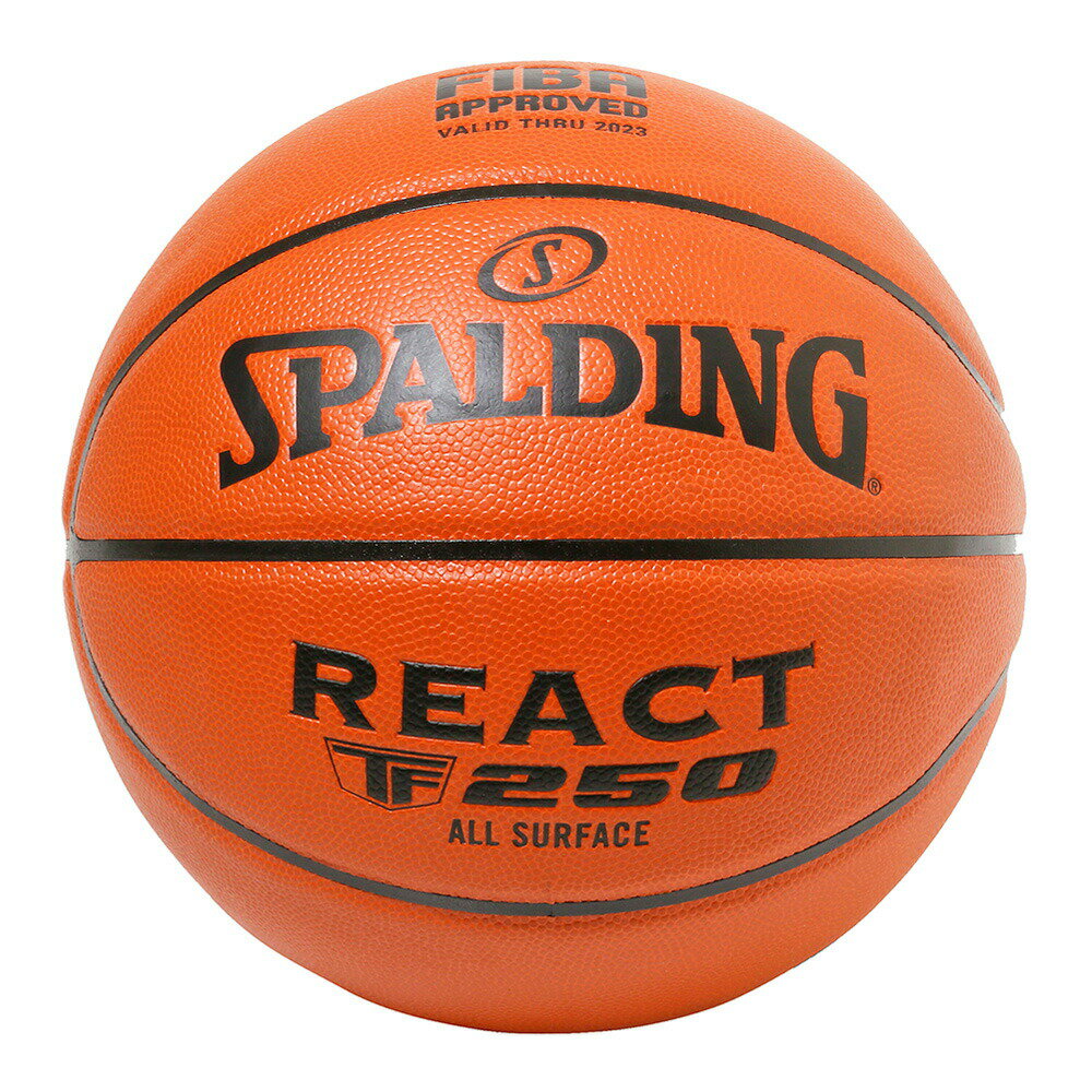 77-081J SPALDING リアクト TF-250 JBA 合成皮革 7号球 ｜ 正規品 スポルディング バスケットボール バスケ 7号 屋外 外用 屋内 室内