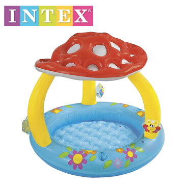 ME-7049/57407 マッシュルームベビープール【ビニールプール　家庭用プール】プール/INTEX（インテックス) ベイビープールME-7049/57407 屋根付　サンシェードプール【クッション底】【家庭用プール】子供用 日よけ