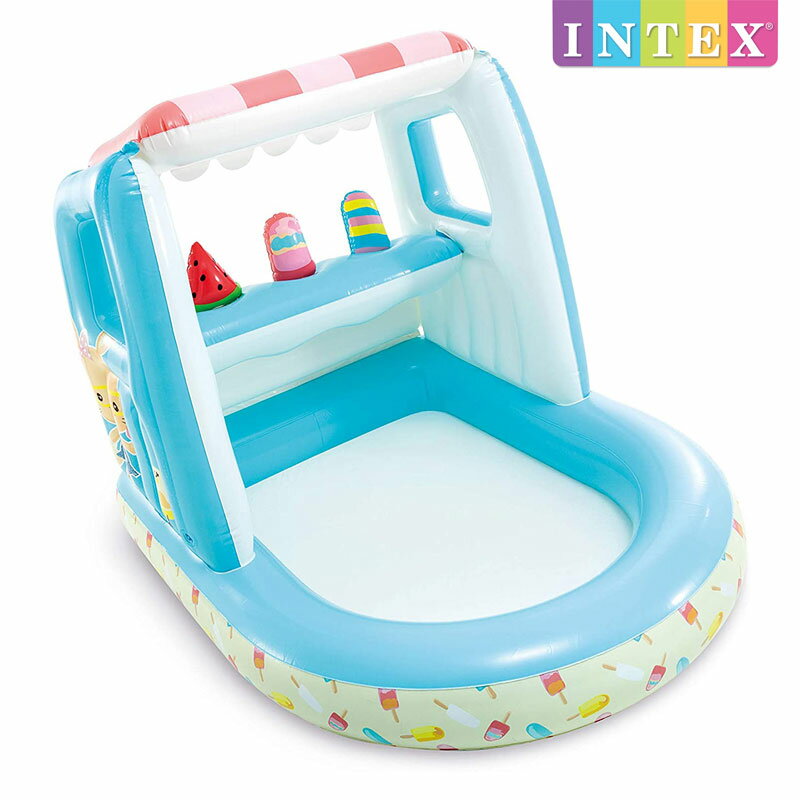 U-48672　アイスクリームスタンドプレイハウス 127×102×99cm プール intex インテックス INTEX キッズプール ビニールプール 日本正規品 屋根付き プール 室内遊具 プレイグッズ　お店屋さん　48672　子供　家庭用