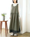 ウエスト切り替えのエプロンワンピース 型紙 S M Lサイズ【ブティック社/型紙/大人服/パターン/3サイズ/ワンピース/レディース/縫い代付き/かんたん/ソー...