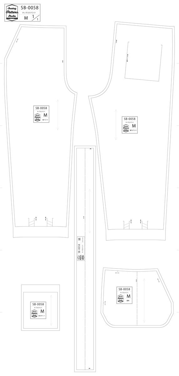 タック入りパンンツ　型紙　S　M　L　LLサイズ【ブティック社/型紙/大人服/パターン/レディース/縫い代付き/4サイズ/ソーイング/かんたん/おしゃれ/】