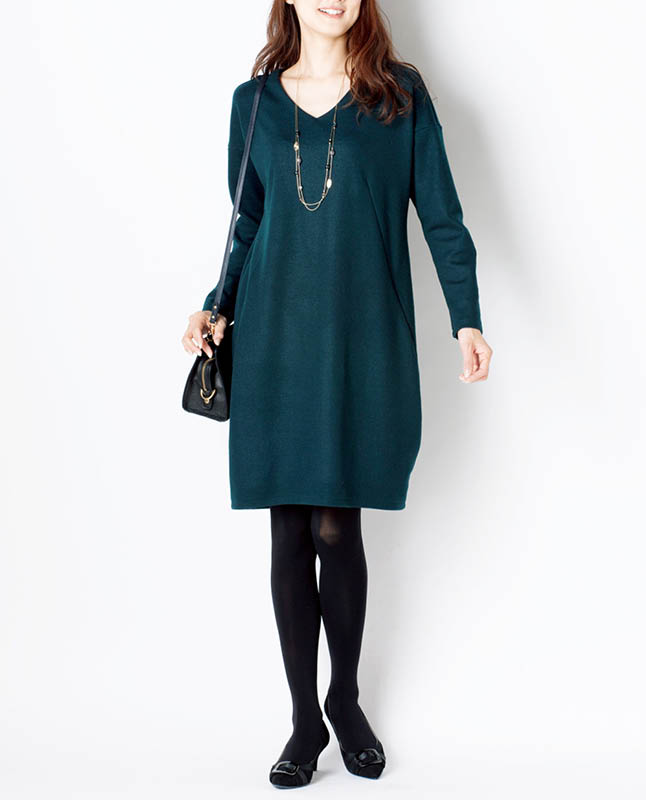 ヒップラインに丸みを持たせた「コクーンシルエット」が可愛いワンピースの型紙