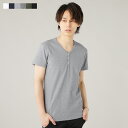 【bargain30%OFF】【メール便対応】 カットソー Tシャツ メンズ メンズファッション 春 春服 夏 夏服 秋 秋服 T スパンテレコ リブ ヘンリーネック 半袖 カットソー M L XL ホワイト ネイビー 杢 グレー チャコール カーキ ブラック