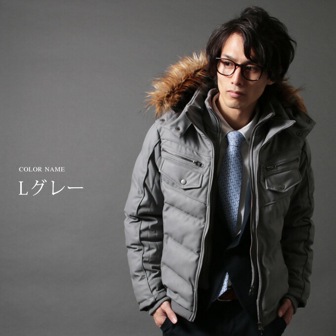 防寒 冬新作 中綿 ジャケット メンズ アウター メンズ ファー付き WET-PU レザー ダブルフェイス 送料無料 M L XL XXL