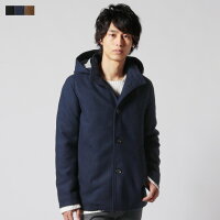 コート メンズ 秋 冬 WOOL 700G 30％ メルトン フード JKT マリン フード コート メンズファッション アウター S M L LL XL ウール混 長袖 着脱可能 シンプル カジュアル きれいめ 上品 あたたかい SPU スプ