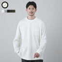 カットソー メンズ 秋 秋服 冬 冬服 長袖 日本製 国産 Tシャツ ポケT 胸ポケット クルーネック MVS 8オンス テーパード グラスポケ ホワイト ブラック コーヒー グリーン M L AUD6487