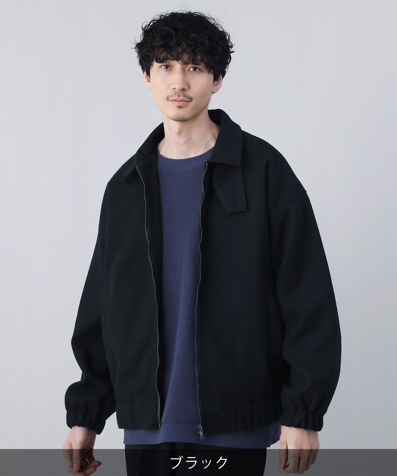 ジャケット ブルゾン ショートブルゾン アウター メンズ 春 春服 秋 秋服 冬 冬服 ウールライク チンストラップ 長袖 ポリエステルベージュ