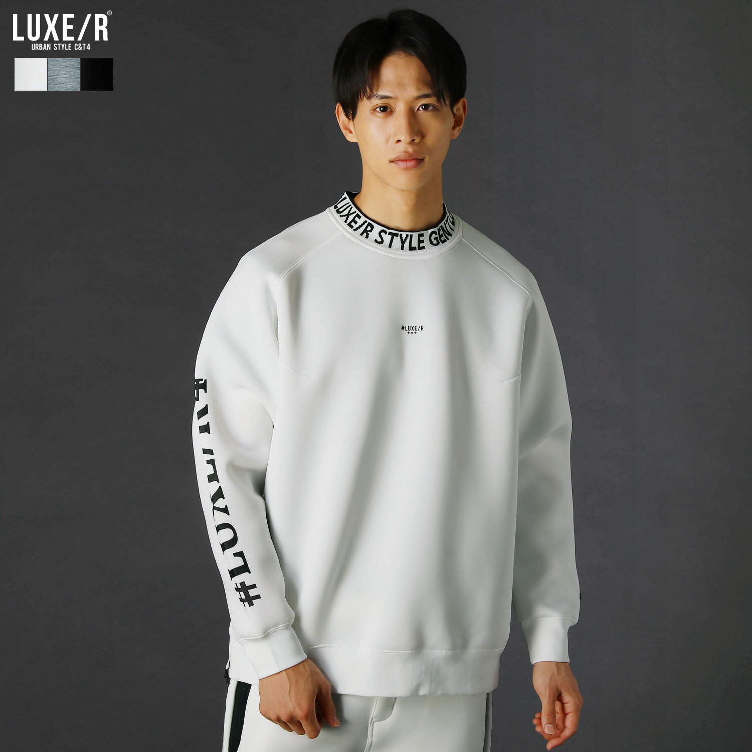 【セットアップ対応】 ゴルフウェア メンズ プルオーバー ルームウェア 秋 秋服 冬 冬服 止水ジップ スポンジボンディング ジャガード リブ ハイネック スリ...