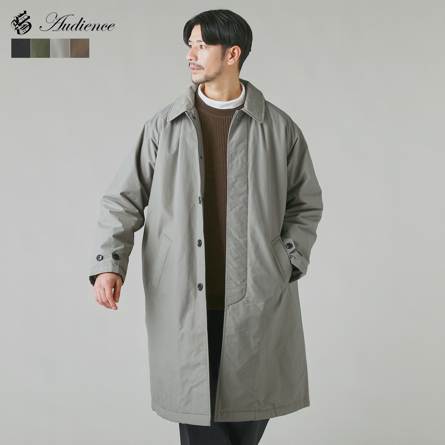 【SALE40】 コート ステンカラーコート アウター メンズ 秋 冬 秋服 冬服 防寒 撥水 撥油 防汚 60/40クロス ロクヨンクロス Sorona Du...