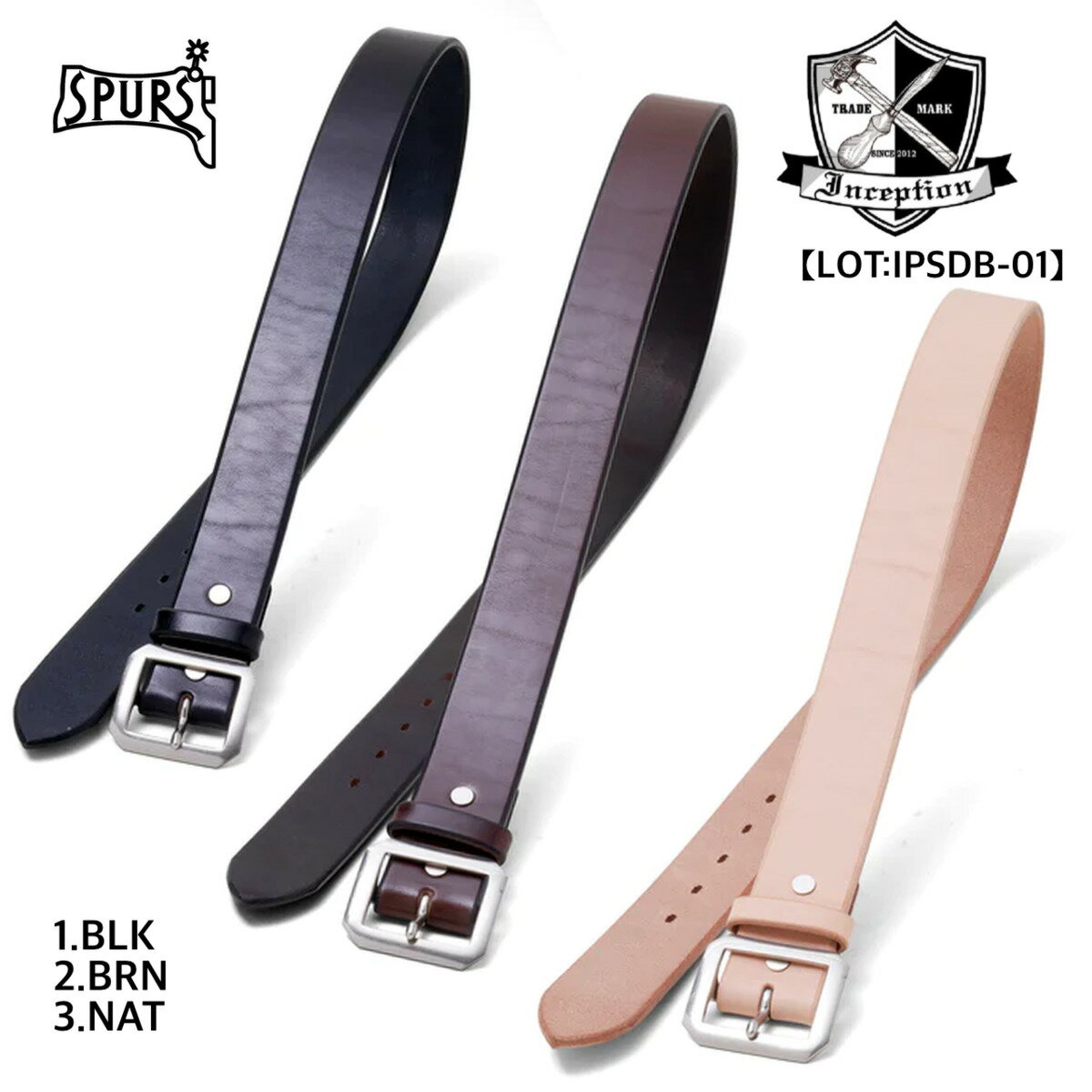 INCEPTION (インセプション) SADDLE LEATHER GARRISON BELT  ベルト ギャリソン サドルレザー 牛革アメカジ メンズ 日本製 送料無料