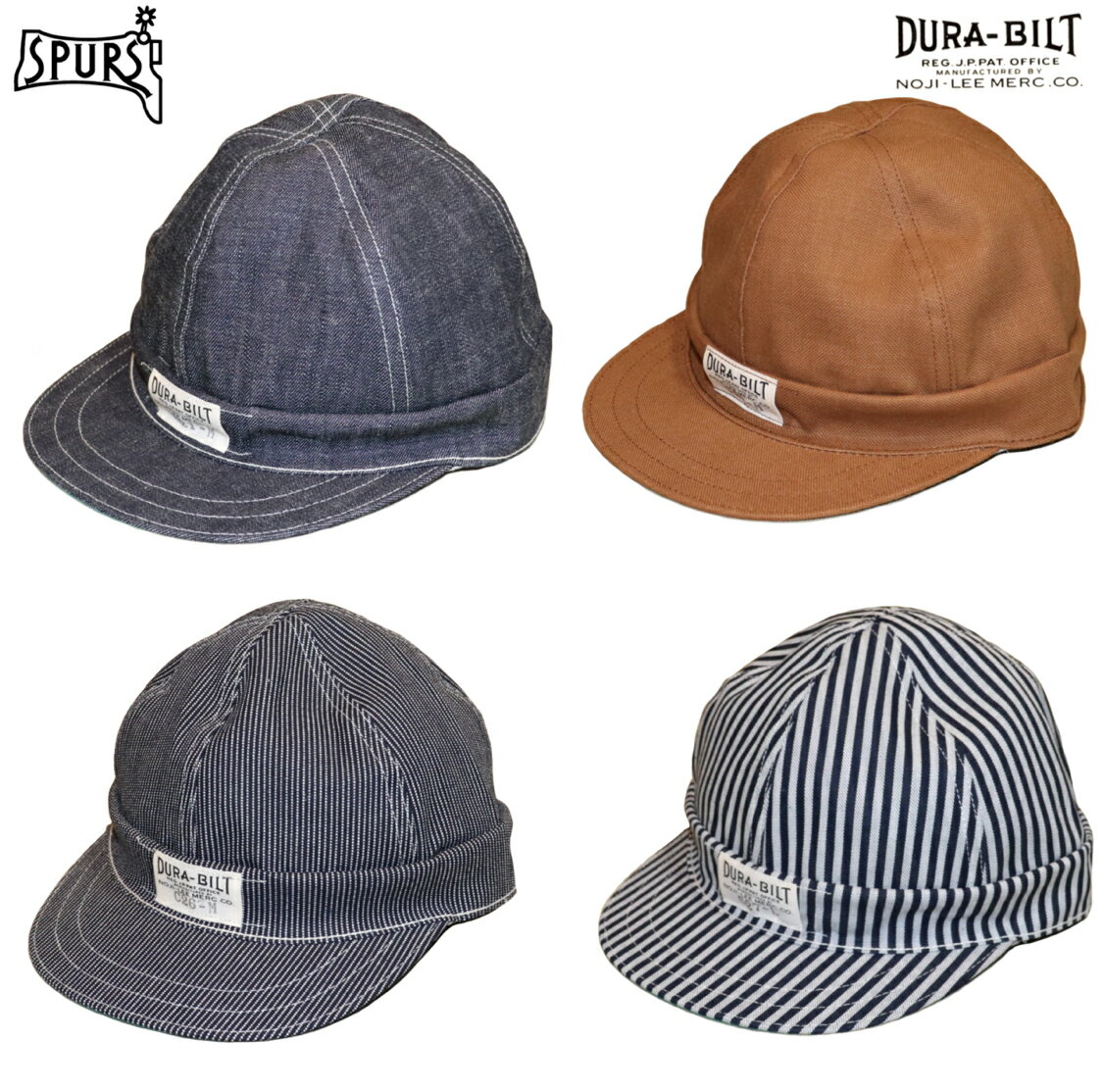 DURA-BILT (デュラビルト) Work Cap 実名復刻 Lee 帽子 ワークキャップ デニム ダック ヒッコリー ピンストライプ コットン アメカジ メンズ 日本製 送料無料