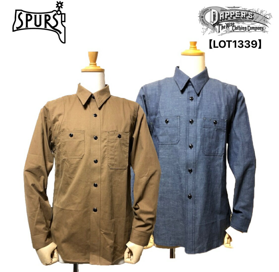 Dapper`s (ダッパーズ) Triple-Stitched Ventilation Work Shirts ワークシャツ シャンブレー チノ コットン チンスト ベンチレーション 空環仕上げ アメカジ メンズ 日本製 送料無料