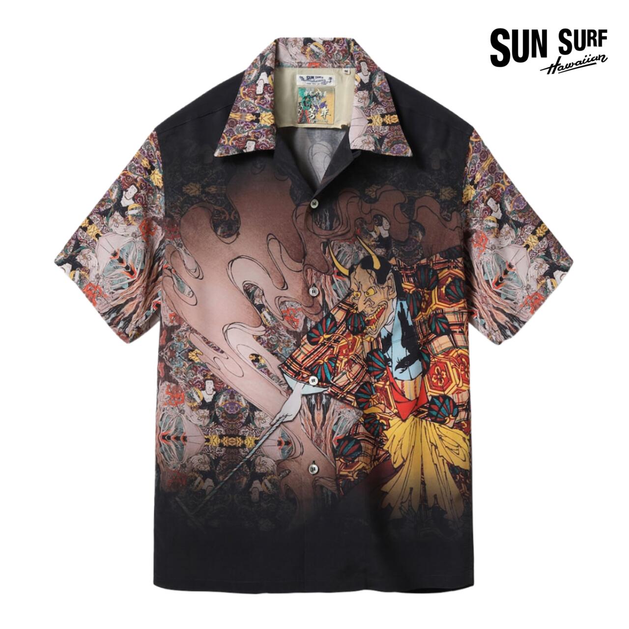 SUNSURF (サンサーフ) SUN SURF × 月岡芳年 SPECIAL EDITION “NEW STORY” [SS39532] ハワイアンシャツ アロハ レーヨン 浮世絵 紫式部 源氏物語 歌川国貞 アメカジ メンズ 日本製 送料無料