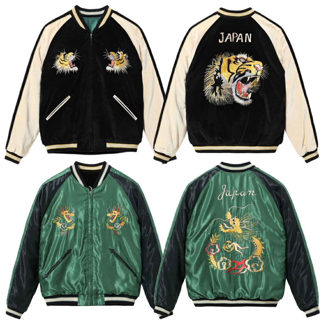 楽天SPURS 楽天市場店TAILOR TOYO （テーラー東洋 ）Mid 1950s Style Velveteen （Two-tone） × Acetate Souvenir Jacket “TIGER HEAD” × “GOLD DRAGON” [TT15795-119] スカジャン スーベニア 別珍 リバーシブル 虎 龍 刺繍 激レア ヴィンテージ アメカジ メンズ 送料無料