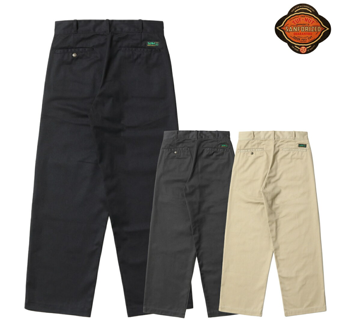 TUF-NUT (タフナッツ) TUF-NUT T/C WIDE WORK TROUSERS  トラウザース ワークパンツ ミリタリー 米軍 チノパン ワイド ポリエステル コットン アメカジ メンズ 送料無料