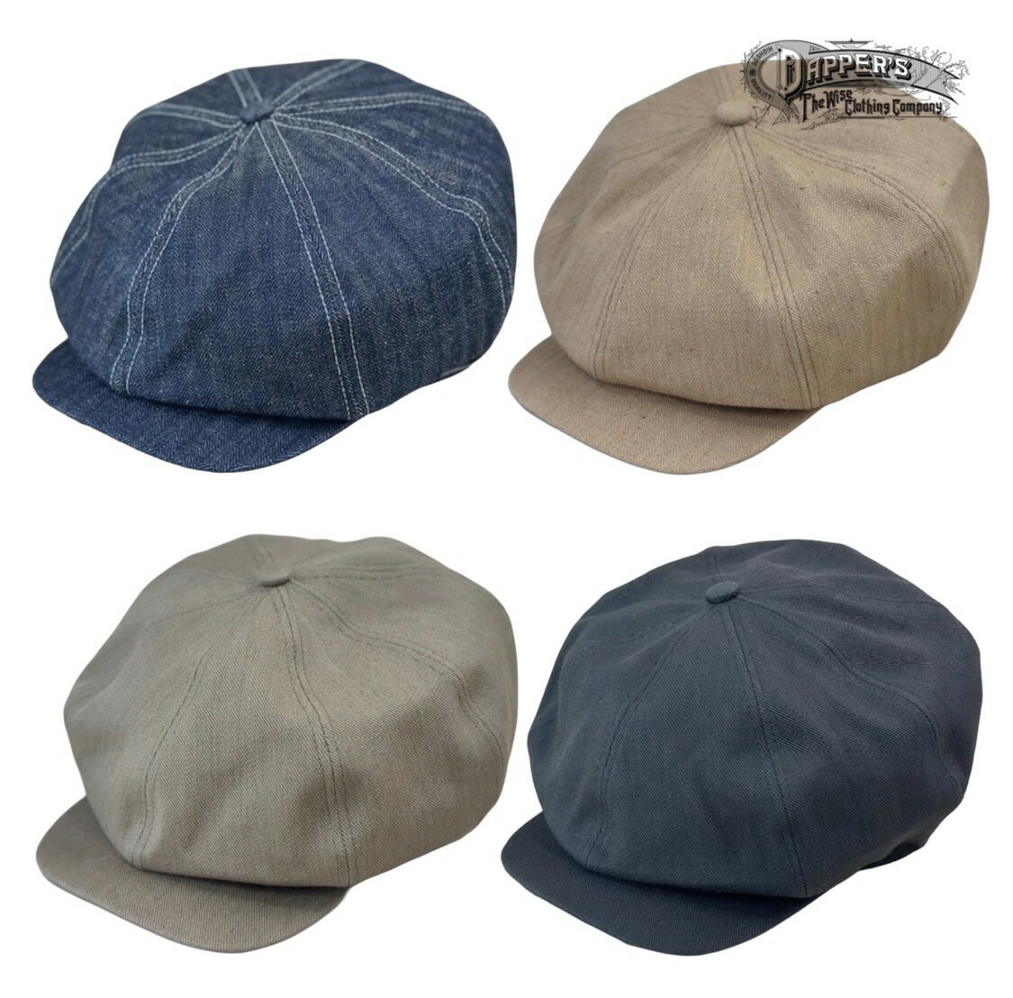 报童帽 - 【売れ筋】Dapper`s (ダッパーズ) Classical Casquette TypeA [LOT1836] キャスケット ハンチング コットン ヘリンボーン デニム クラシック ヴィンテージ アメカジ メンズ 日本製 送料無料