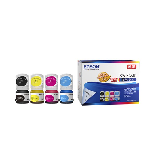 乐天商城 - 【メーカー在庫限り】エプソン（EPSON）純正 インクボトル タケトンボ(4色パック) TAK-4CL 4988617365490